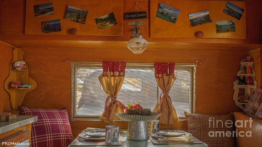 1953 Empire travel trailer dining table Photograph by PROMedias US
