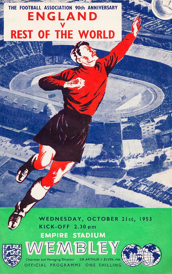 1953 England Association Football Art Mixed Media by Row One Brand