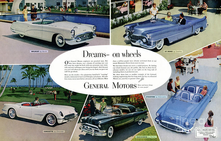 1953 GM Dream Cars Ad Photograph by Ron Long