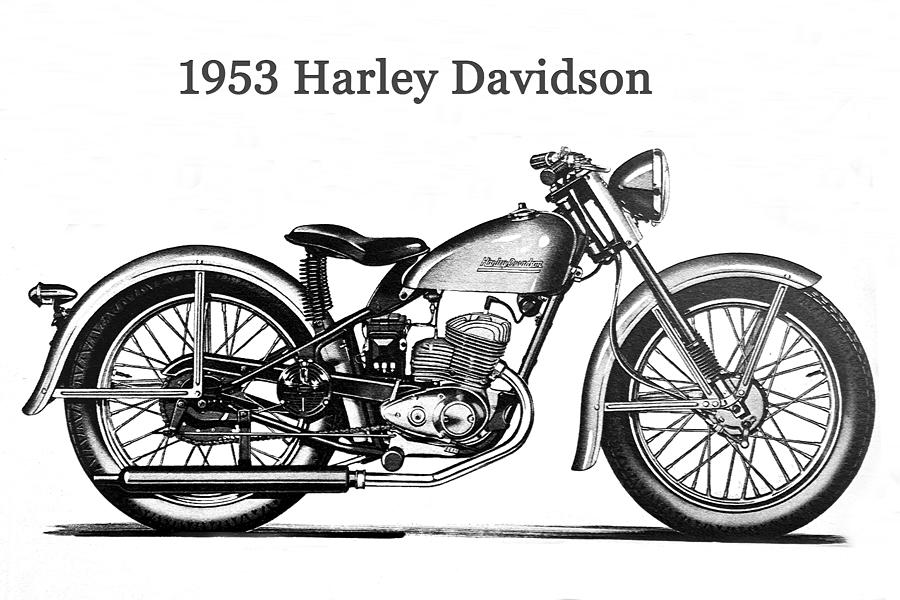 1953 Harley Davidson Mixed Media by David Lee Thompson