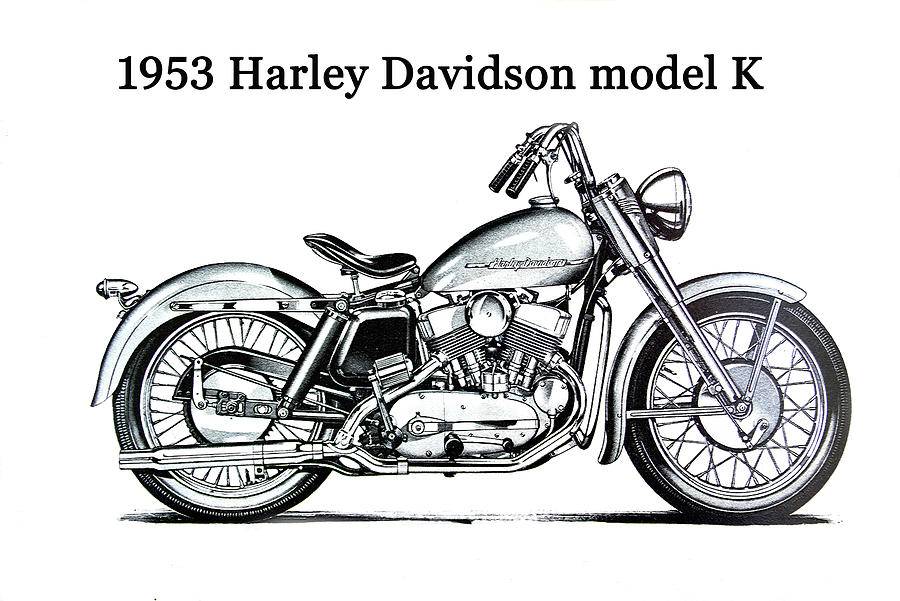 1953 Harley Davidson model K Mixed Media by David Lee Thompson