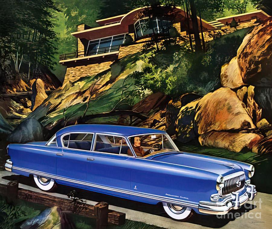 1953 Nash Ambassador Sedan advertisement Painting by Retrographs