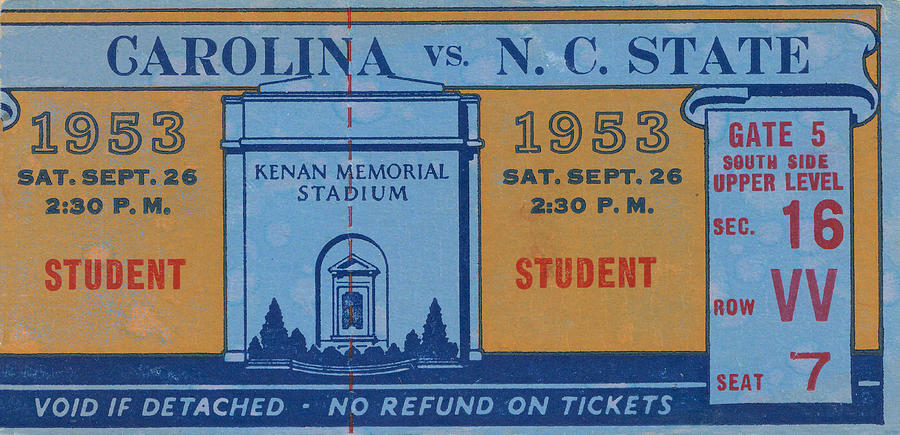 1953 North Carolina vs. NC State Mixed Media by Row One Brand