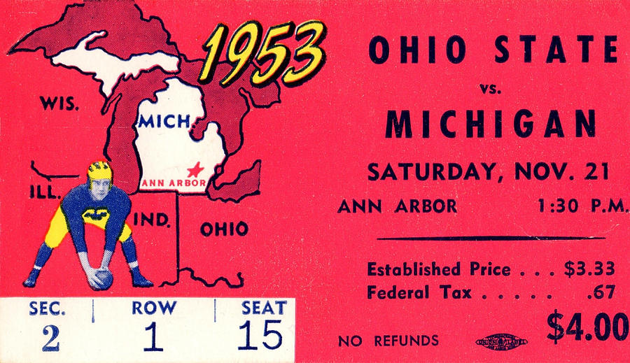 1953 Ohio State vs. Michigan Mixed Media by Row One Brand