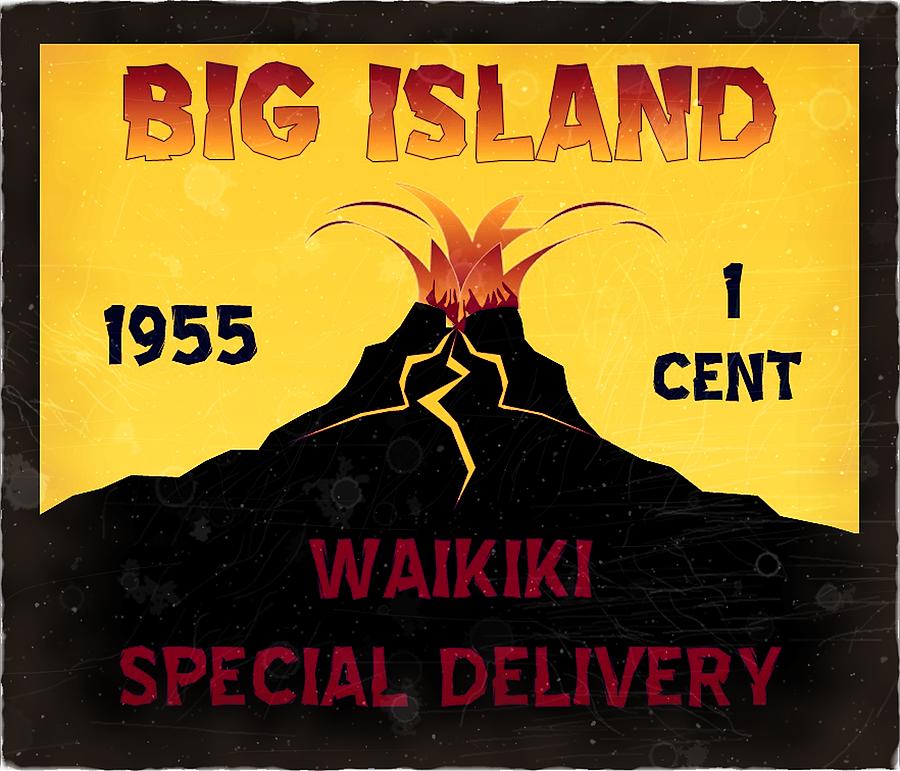 1955 Big Island - 1ct. Waikiki Special Delivery - Mail Art Post Digital Art by Fred Larucci