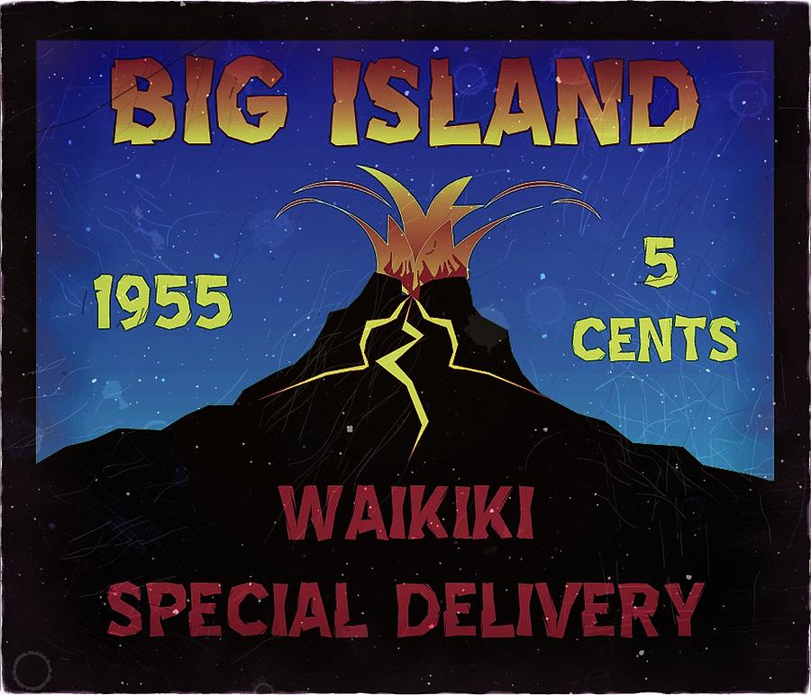 1955 Big Island - 5cts. Waikiki Special Delivery - Mail Art Post Digital Art by Fred Larucci