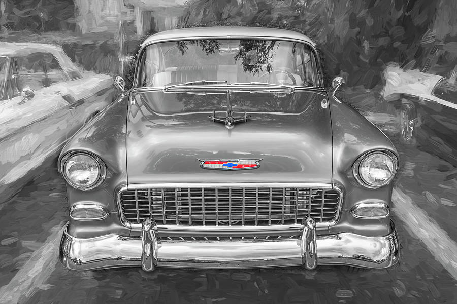 1955 Blue Chevrolet Logo Hood Ornament X136 Photograph by Rich Franco