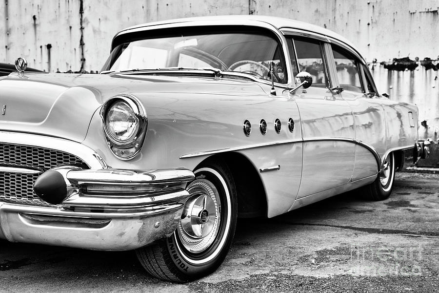 1955 Buick Roadmaster Monochrome Photograph by Tim Gainey