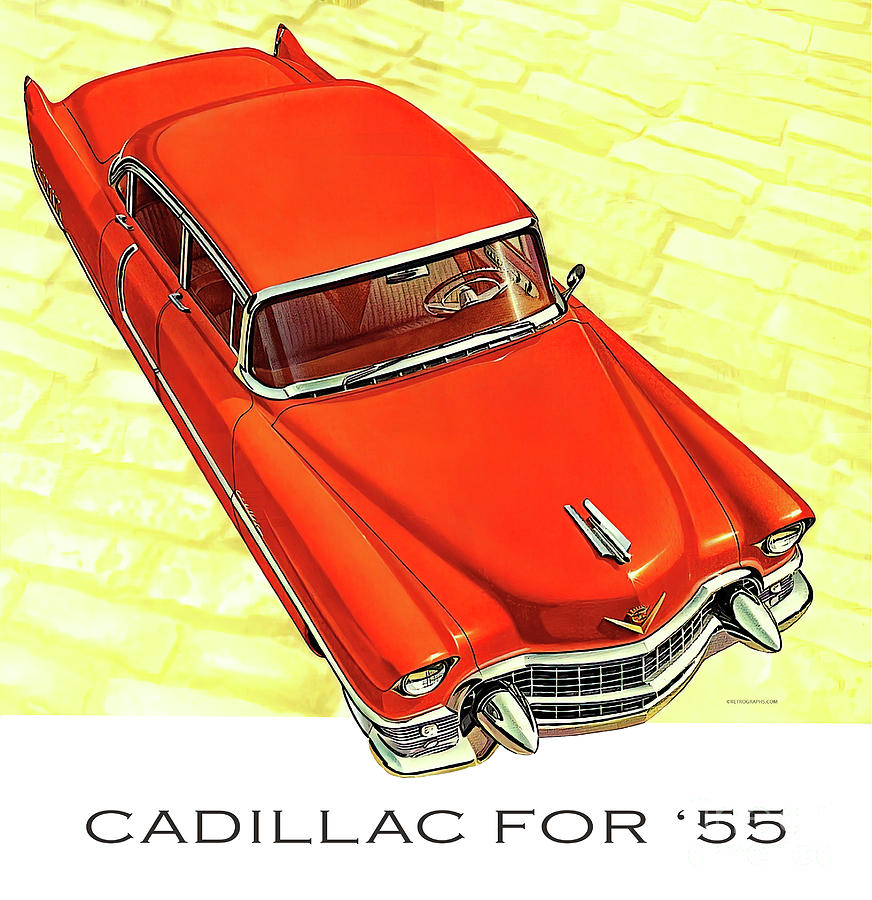 1955 Cadillac Promotional Poster Mixed Media by Retrographs