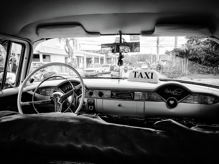 1955 Chevrolet Bel Air in Black and White Photograph by Nathan Jordan