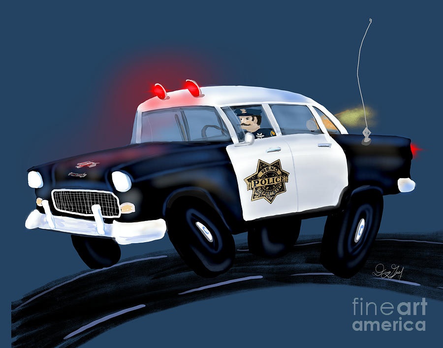 1955 Chevrolet Police Car Digital Art by Doug Gist