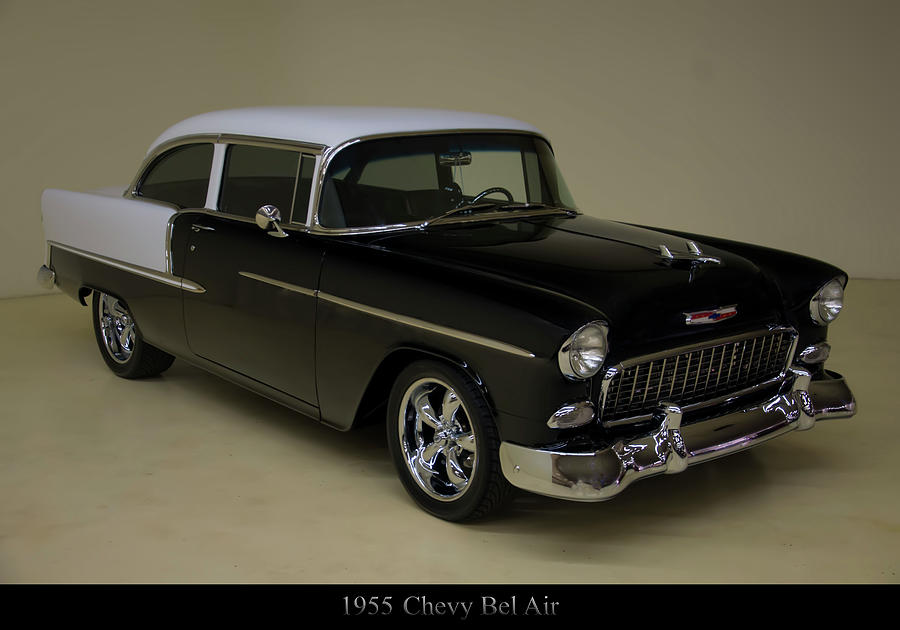 55 Chevy Photograph - 1955 Chevy Bel Air Black by Flees Photos