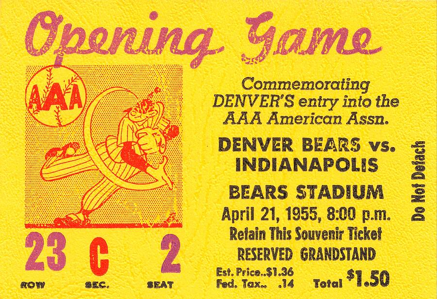 1955 Denver Bears Opening Game Mixed Media by Row One Brand