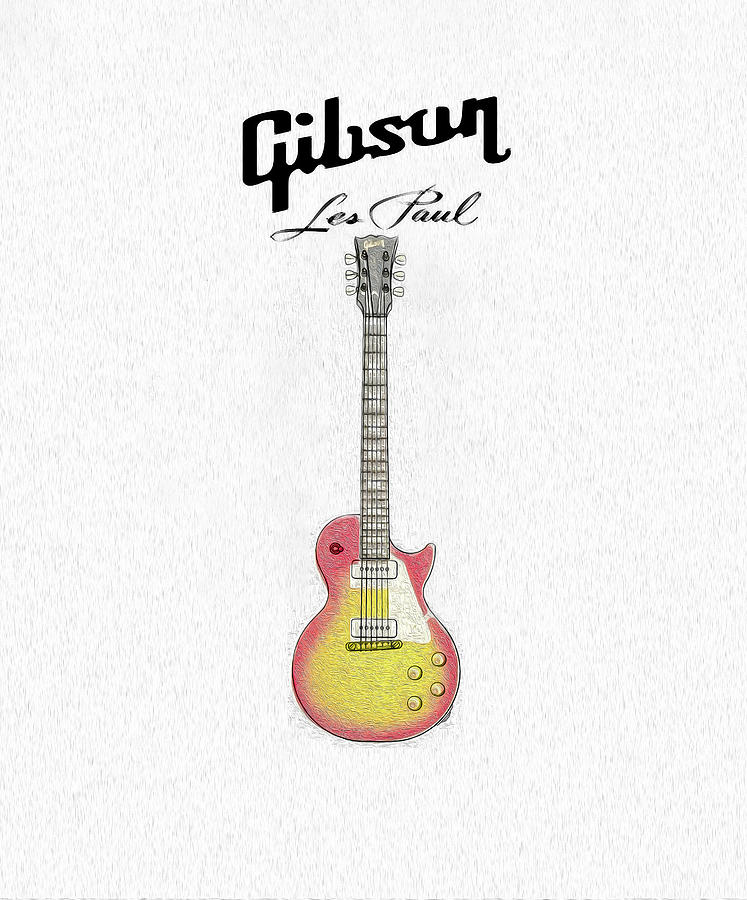 1955 Gibson Les Paul Digital Art by Bill Cannon