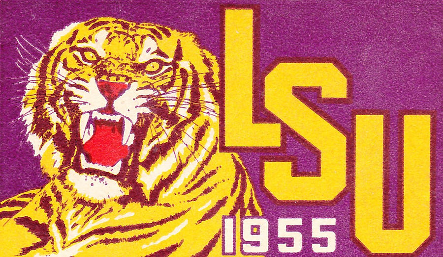 1955 Louisiana State University Tiger Art Mixed Media by Row One Brand