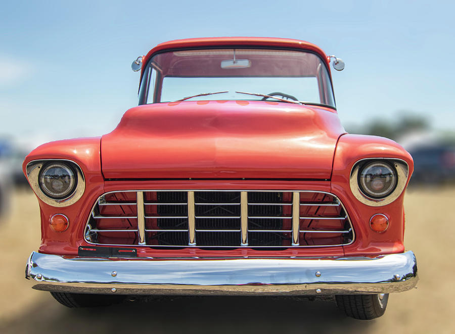 1955 or 1956 Chevy Pick-up Truck Front View Photograph by Bob Decker