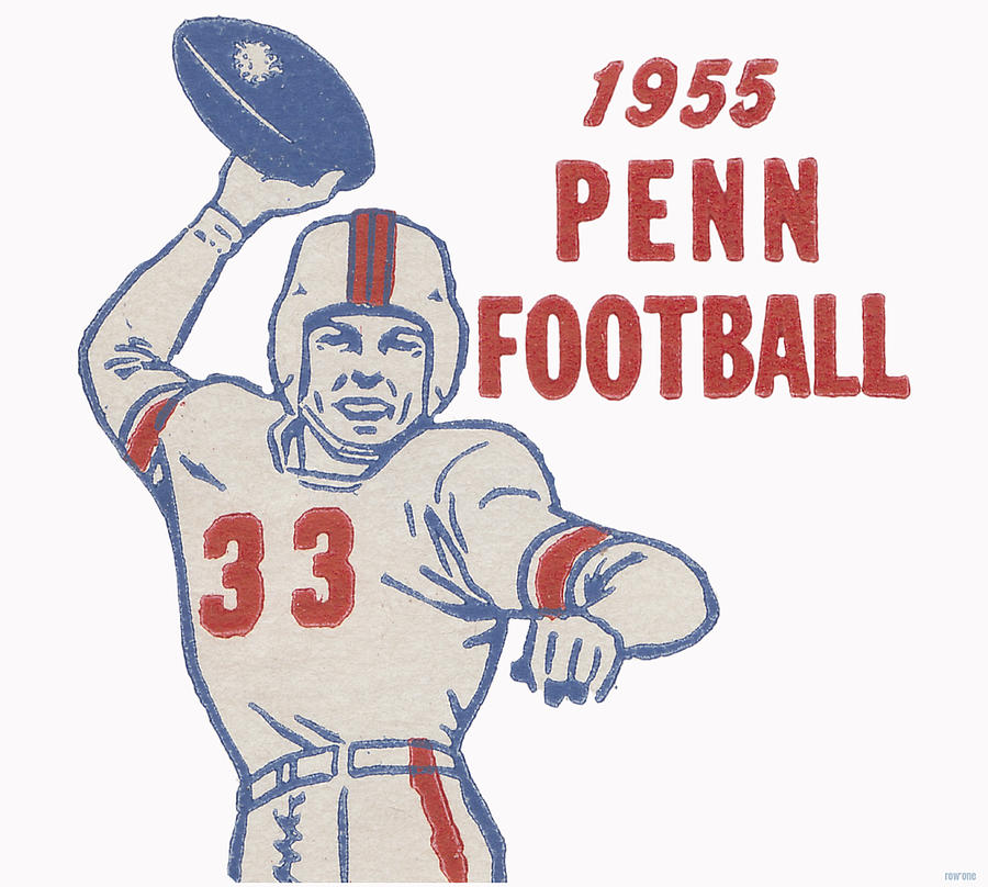 1955 Penn Football Art Mixed Media by Row One Brand
