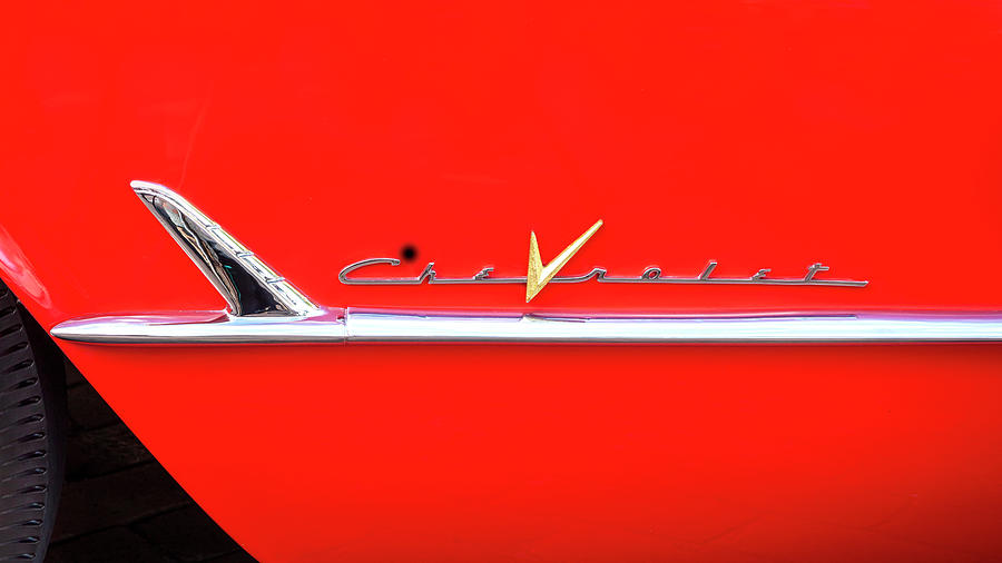 1955 Red Chevrolet Corvette X104 Photograph by Rich Franco