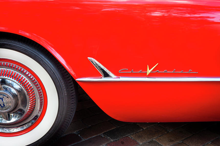 1955 Red Chevrolet Corvette X105 Photograph by Rich Franco