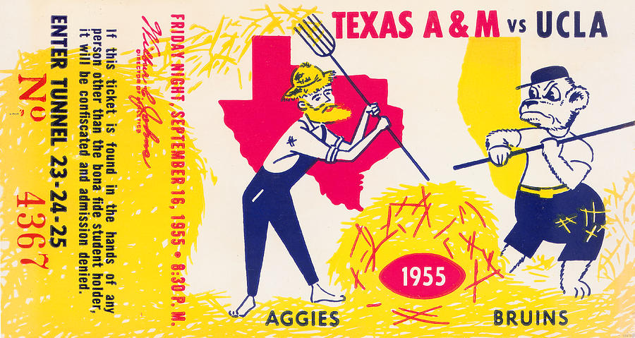 1955 UCLA vs. Texas AM Mixed Media by Row One Brand