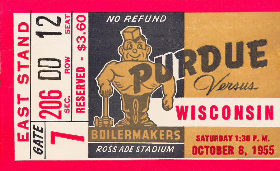 1955 Wisconsin vs. Purdue Mixed Media by Row One Brand
