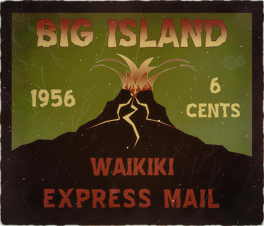 1956 Big Island - 6cts. Waikiki Express Mail - Mail Art Post Digital Art by Fred Larucci