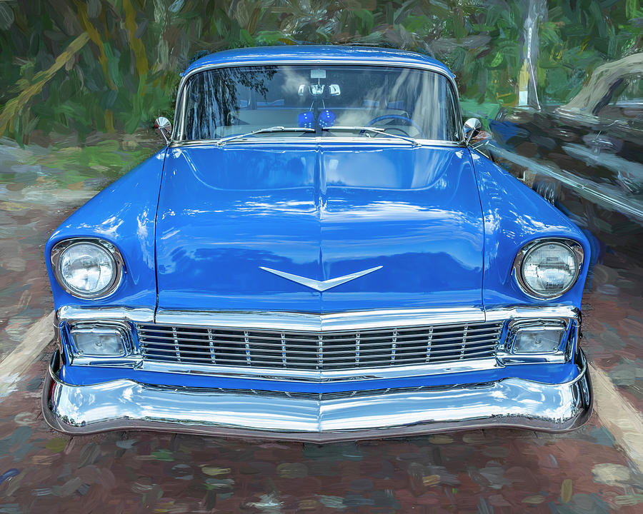  1956 Blue Chevrolet Bel Air Nomad Station Wagon X163 #1956 Photograph by Rich Franco