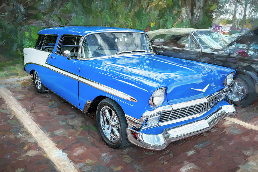  1956 Blue Chevrolet Bel Air Nomad Station Wagon X168 #1956 Photograph by Rich Franco