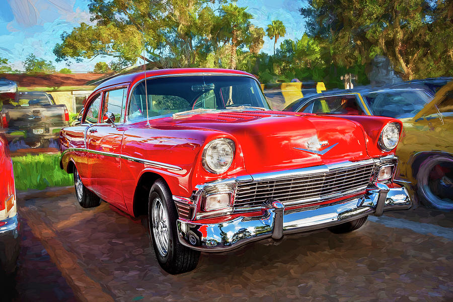 1956 Chevrolet Bel Air 210 Red 154 Photograph by Rich Franco - Pixels