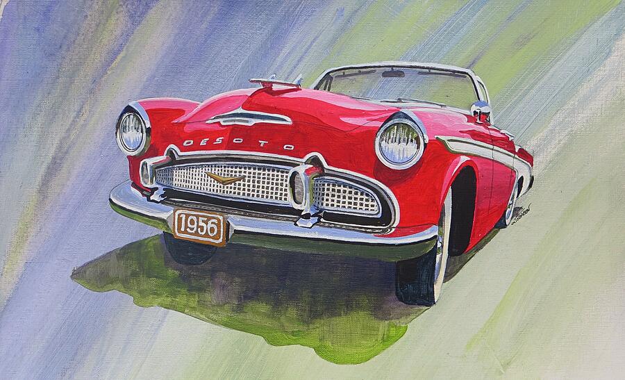 Vintage Car Painting - 1956 Desoto by Dave Tobaben