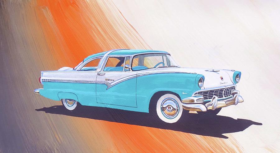 1956 Ford Crown Victoria Painting by Dave Tobaben - Fine Art America