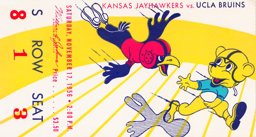 1956 Kansas vs. UCLA Mixed Media by Row One Brand