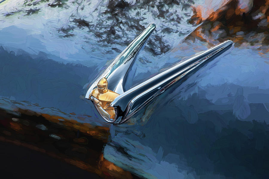 1956 Lincoln Premiere Convertible Hood Ornament X137 Photograph by Rich Franco