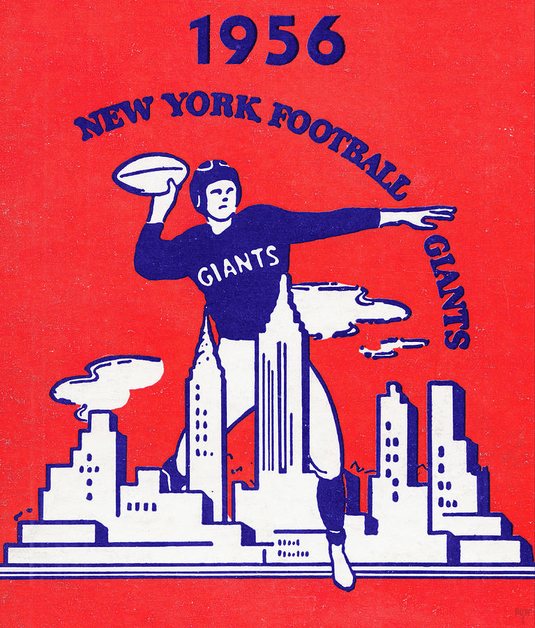 1956 New York Giants Football Art Mixed Media by Row One Brand