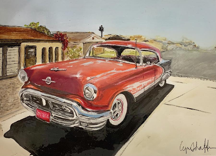 1956 Olds Painting by Lynn Shaffer