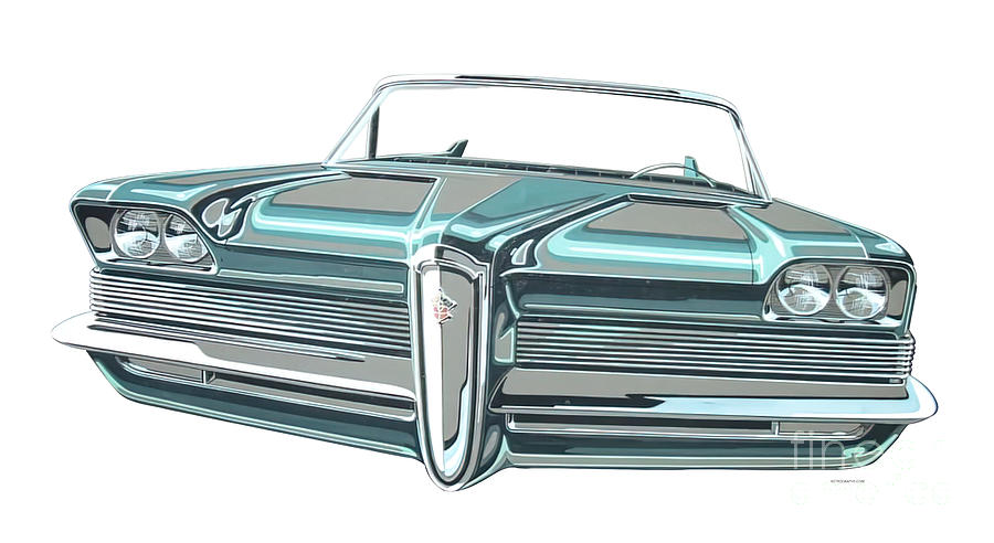 1956 Packard Predicta concept car Drawing by Fred Hudson