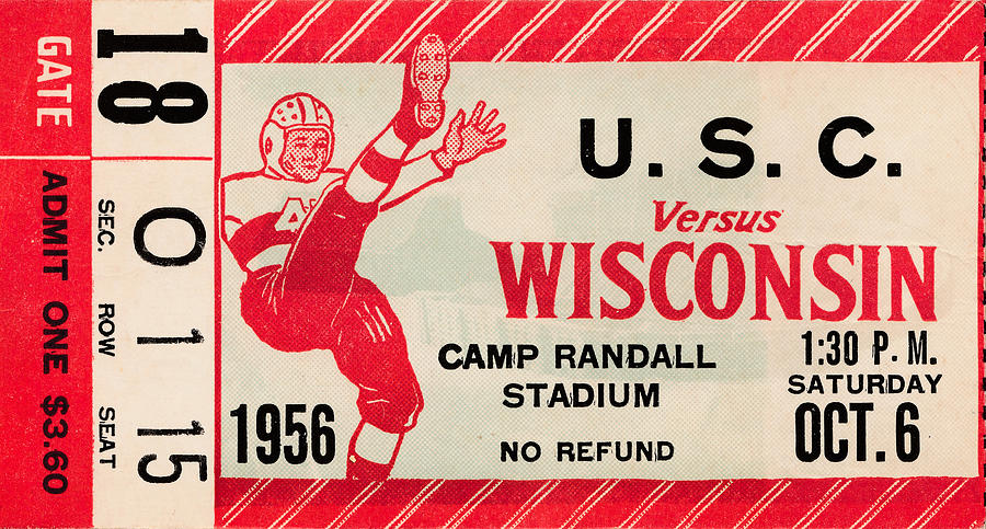 1956 USC vs. Wisconsin Mixed Media by Row One Brand