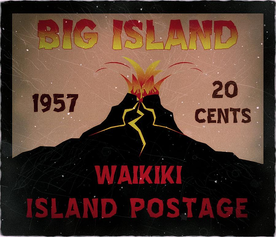 1957 Big Island - 20cts. Waikiki ISLAND POST - Mail Art Post Digital Art by Fred Larucci