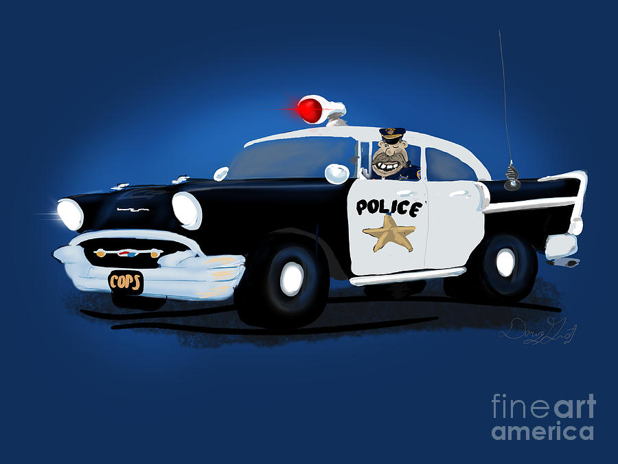 1957 Chevrolet 210 Police Car Digital Art by Doug Gist
