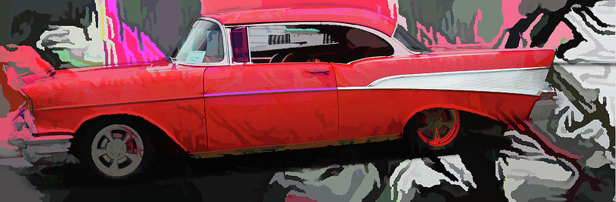 1957 Chevrolet Belair psy Photograph by Cathy Anderson