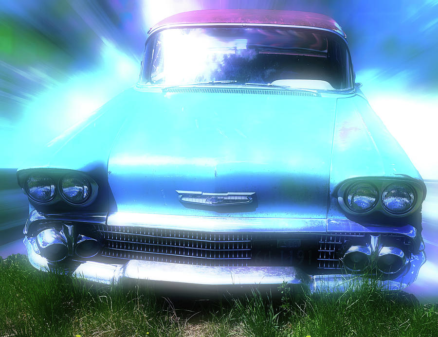 1957 Chevy Delray Colorful Photograph by Cathy Anderson