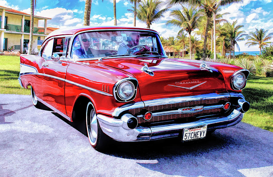 Car Painting - 1957 Chevy Chevrolet by Christopher Arndt