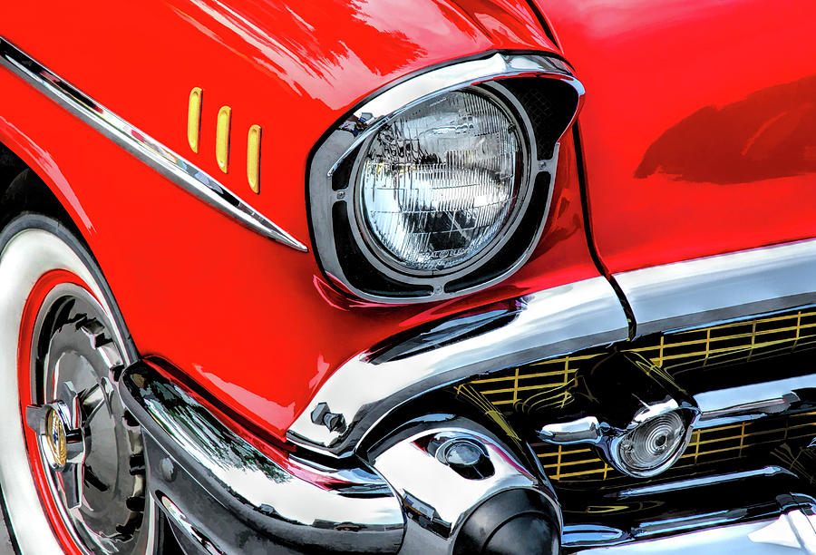 1957 Chevy Headlight Painting by Christopher Arndt