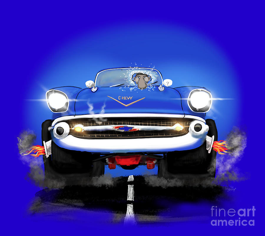 1957 Chevy Improved View Digital Art by Doug Gist