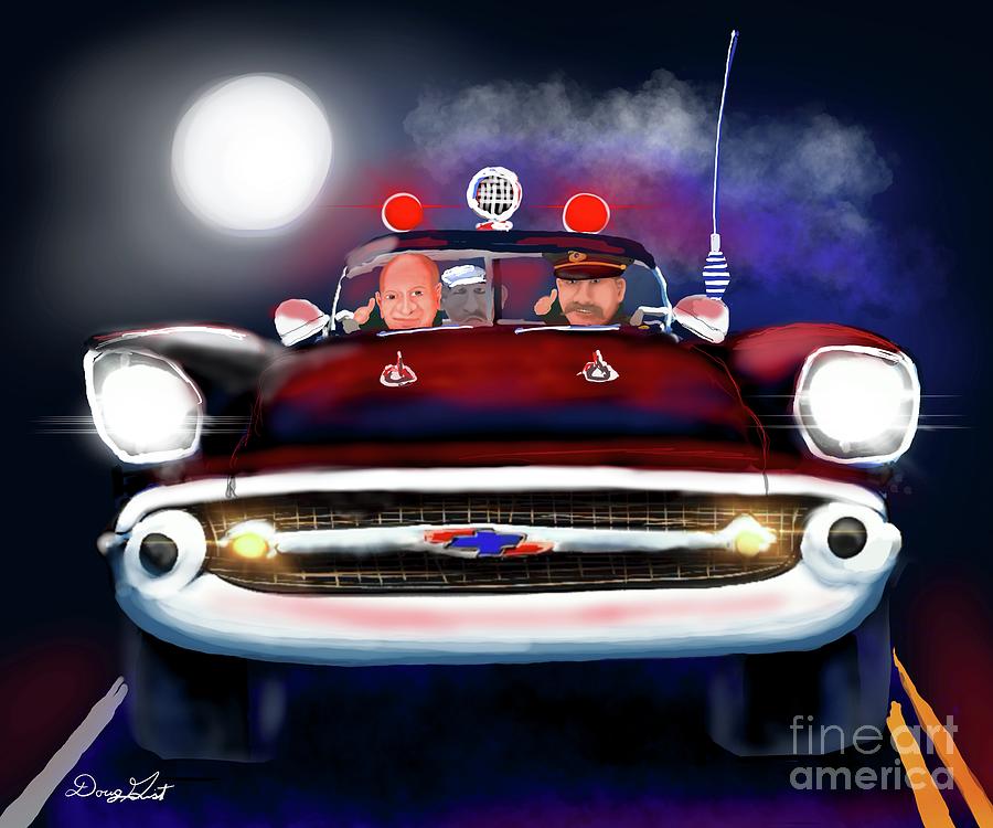 1957 Chevy Night Patrol Digital Art by Doug Gist