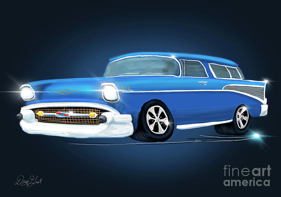 1957 Chevy Nomad Digital Art by Doug Gist