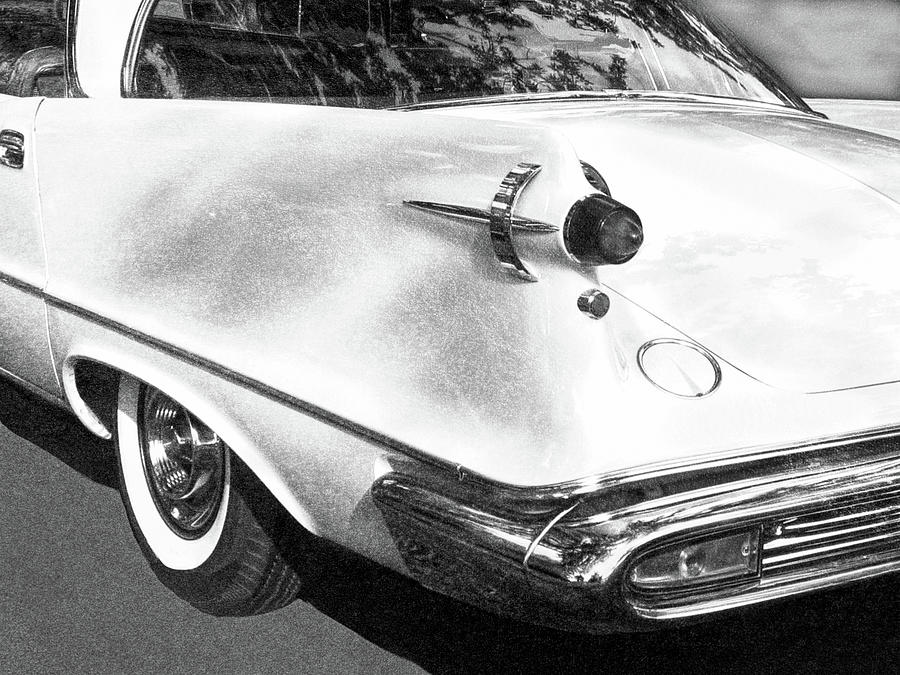 1957 Chrysler Imperial Rear Corner Bw Photograph by DK Digital