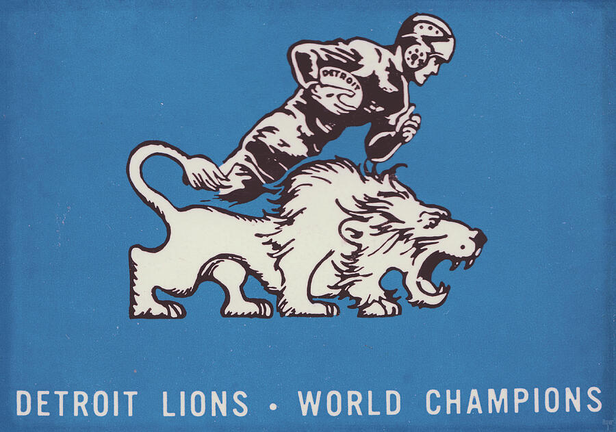 1957 Detroit Lions World Champions Art Mixed Media by Row One Brand