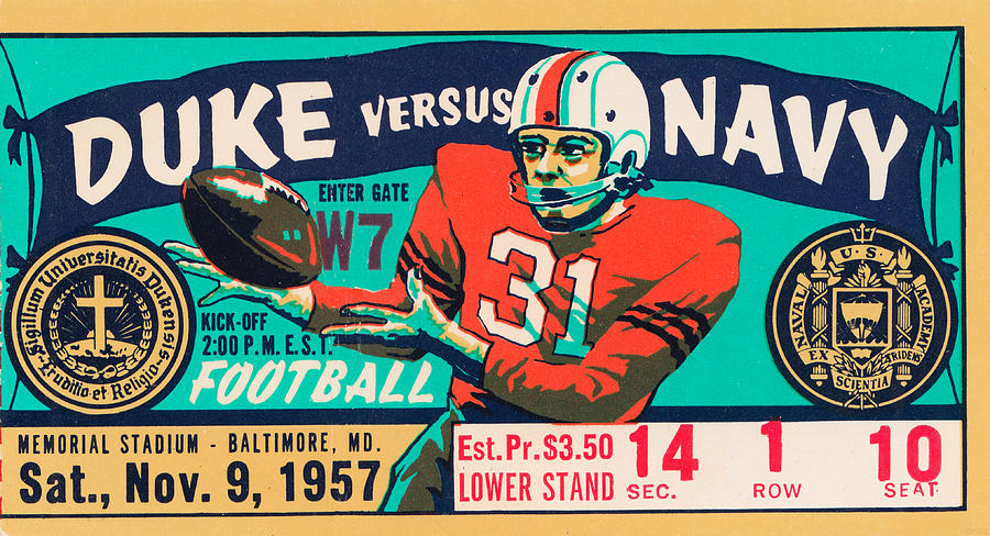 1957 Duke vs. Navy Mixed Media by Row One Brand