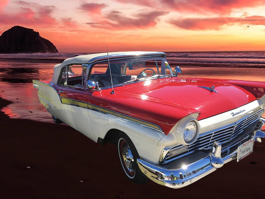 1957 Ford Fairlane Painting by Anne Sands
